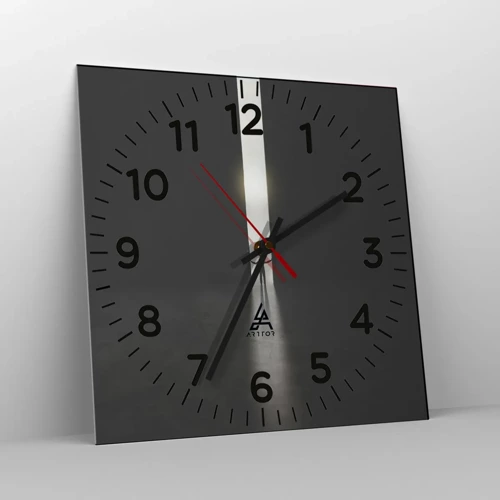 Wall clock - Clock on glass - Step to Bright Future - 30x30 cm