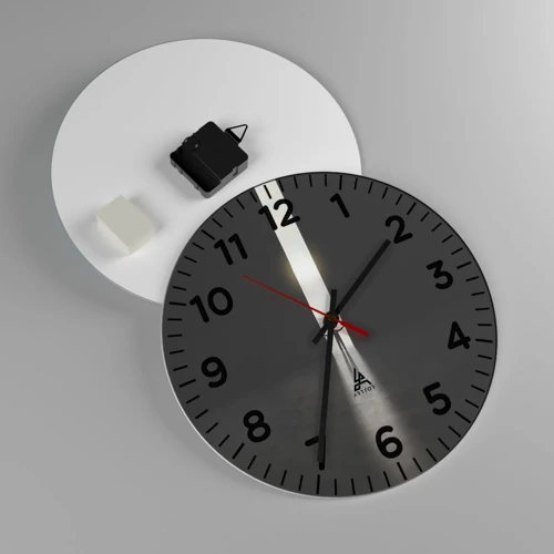 Wall clock - Clock on glass - Step to Bright Future - 30x30 cm