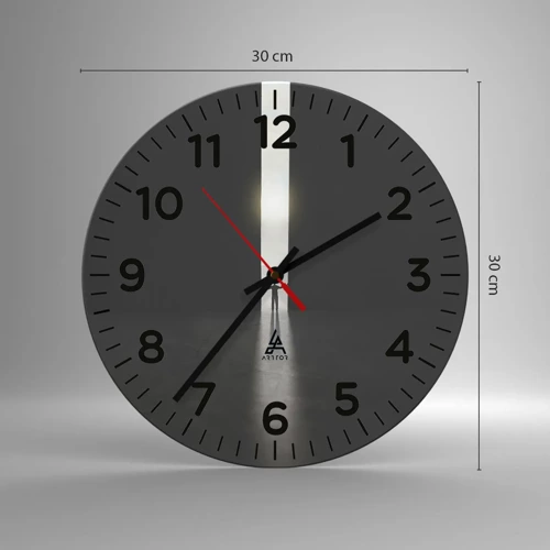 Wall clock - Clock on glass - Step to Bright Future - 30x30 cm