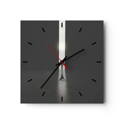 Wall clock - Clock on glass - Step to Bright Future - 30x30 cm