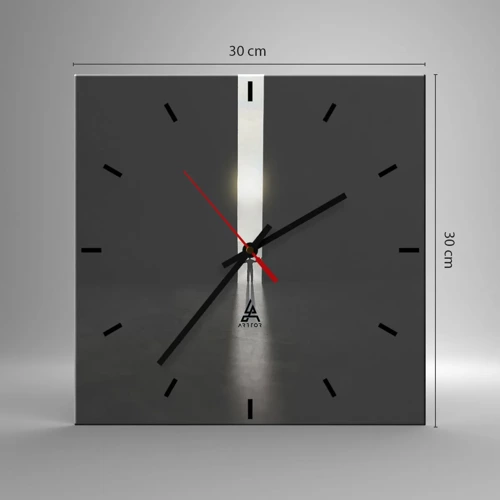 Wall clock - Clock on glass - Step to Bright Future - 30x30 cm