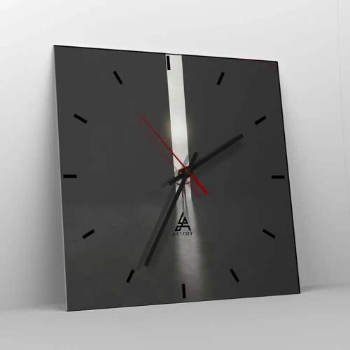 Wall clock - Clock on glass - Step to Bright Future - 30x30 cm