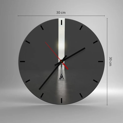 Wall clock - Clock on glass - Step to Bright Future - 30x30 cm