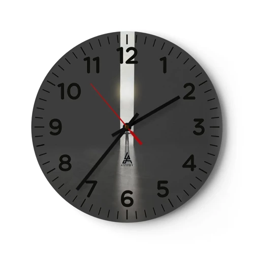 Wall clock - Clock on glass - Step to Bright Future - 40x40 cm