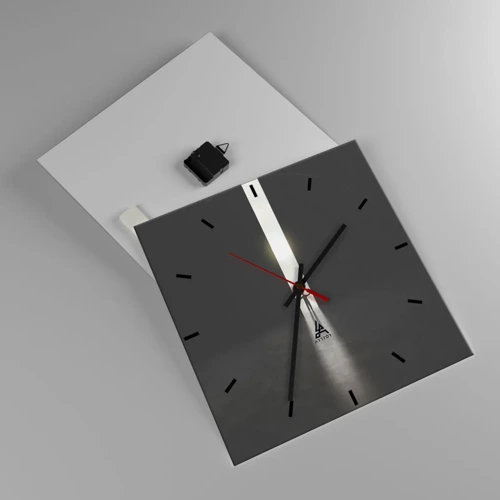 Wall clock - Clock on glass - Step to Bright Future - 40x40 cm