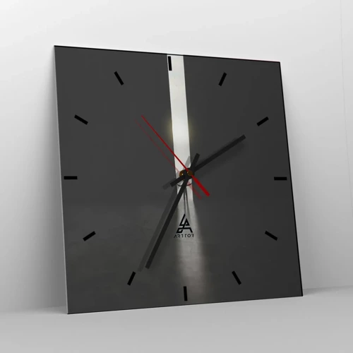 Wall clock - Clock on glass - Step to Bright Future - 40x40 cm