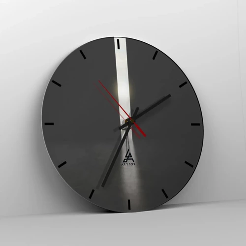 Wall clock - Clock on glass - Step to Bright Future - 40x40 cm