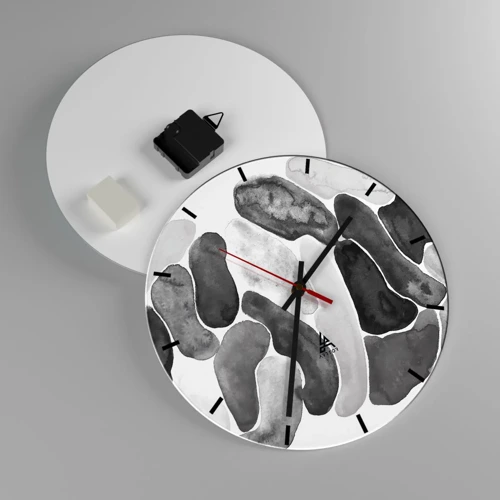 Wall clock - Clock on glass - Stone Abstract - 30x30 cm