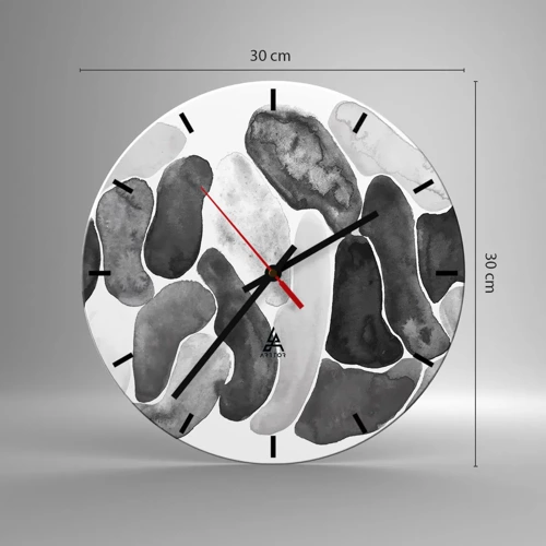 Wall clock - Clock on glass - Stone Abstract - 30x30 cm