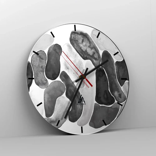 Wall clock - Clock on glass - Stone Abstract - 30x30 cm