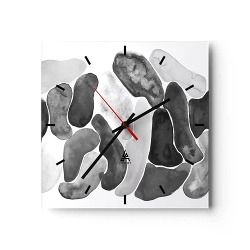 Wall clock - Clock on glass - Stone Abstract - 40x40 cm