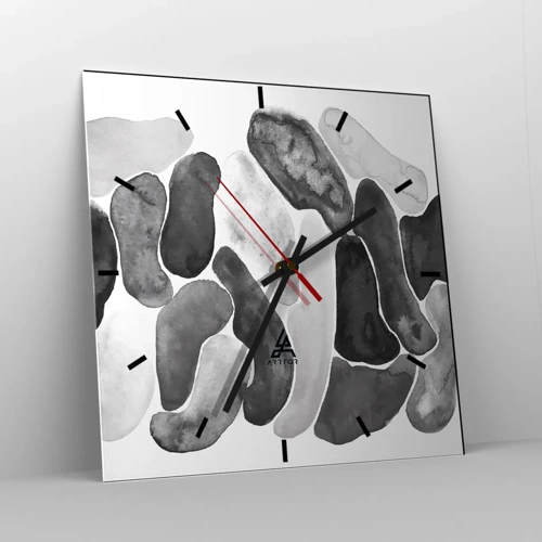 Wall clock - Clock on glass - Stone Abstract - 40x40 cm