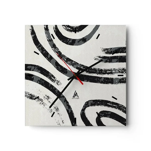 Wall clock - Clock on glass - Stopped Half Way - 30x30 cm