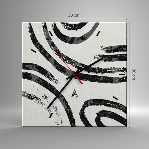 Wall clock - Clock on glass - Stopped Half Way - 30x30 cm