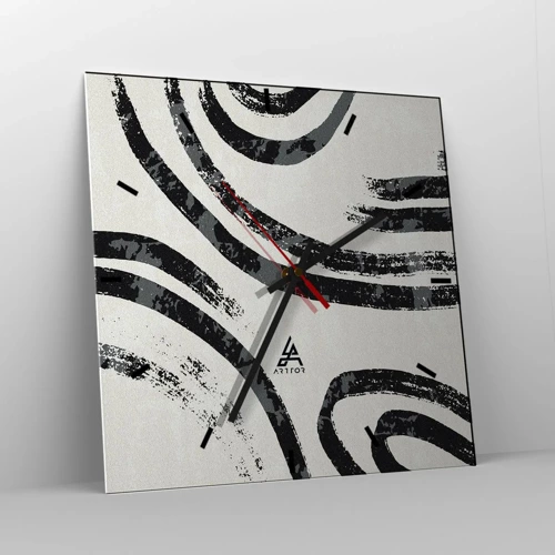 Wall clock - Clock on glass - Stopped Half Way - 30x30 cm