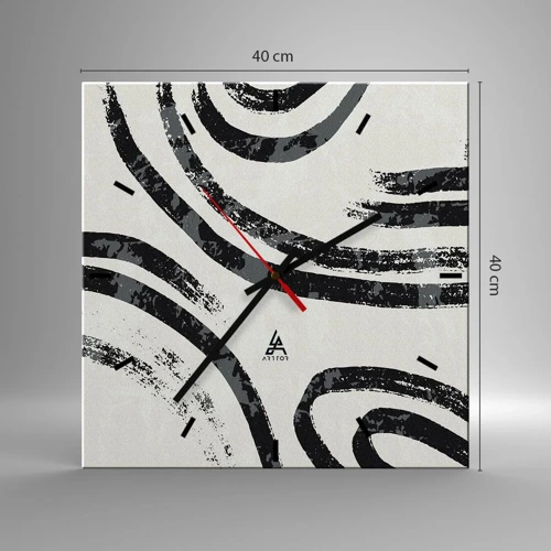 Wall clock - Clock on glass - Stopped Half Way - 40x40 cm