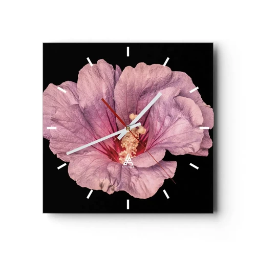 Wall clock - Clock on glass - Straight from the Heart - 30x30 cm