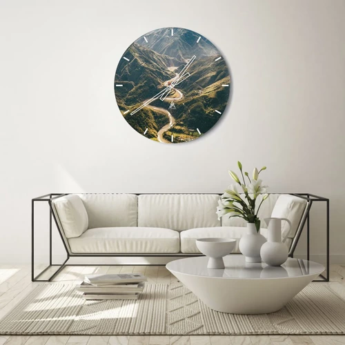 Wall clock - Clock on glass - Straight from the Heart of the Mountains - 30x30 cm