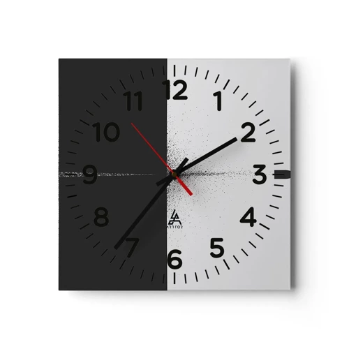 Wall clock - Clock on glass - Straight to the Point - 30x30 cm