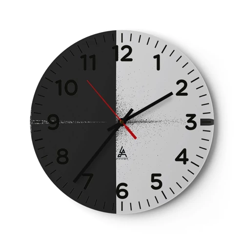 Wall clock - Clock on glass - Straight to the Point - 30x30 cm