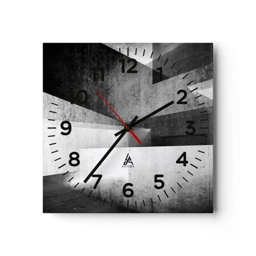 Wall clock - Clock on glass - Structure of Space - 30x30 cm