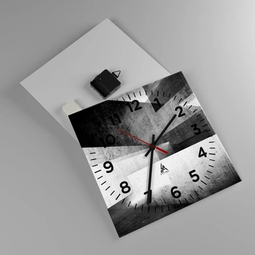 Wall clock - Clock on glass - Structure of Space - 30x30 cm