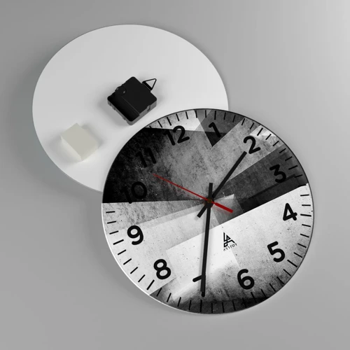 Wall clock - Clock on glass - Structure of Space - 30x30 cm