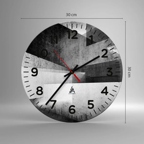 Wall clock - Clock on glass - Structure of Space - 30x30 cm