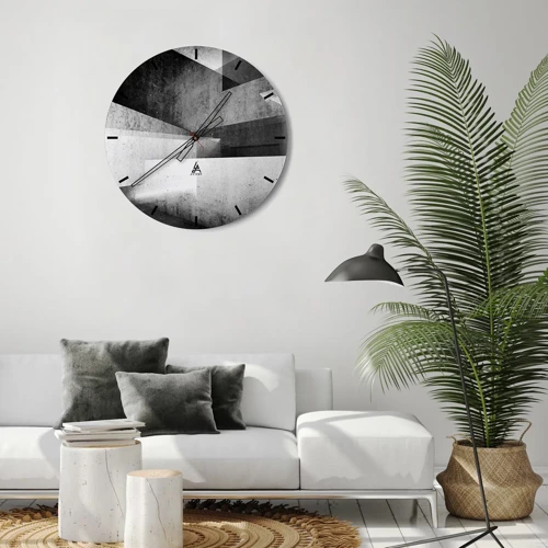 Wall clock - Clock on glass - Structure of Space - 30x30 cm