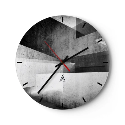 Wall clock - Clock on glass - Structure of Space - 30x30 cm