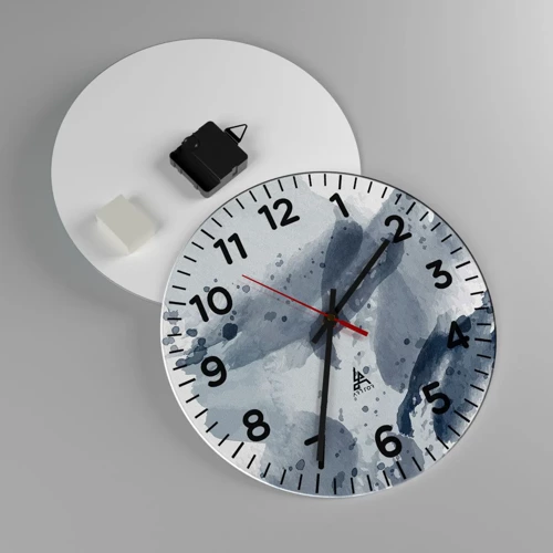 Wall clock - Clock on glass - Study in Nature of Water - 30x30 cm