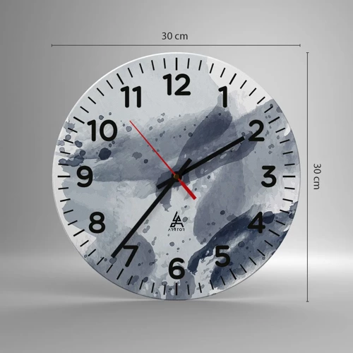 Wall clock - Clock on glass - Study in Nature of Water - 30x30 cm