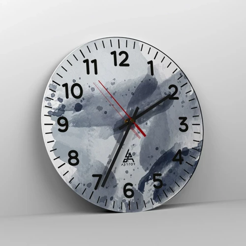 Wall clock - Clock on glass - Study in Nature of Water - 30x30 cm