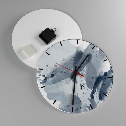 Wall clock - Clock on glass - Study in Nature of Water - 30x30 cm