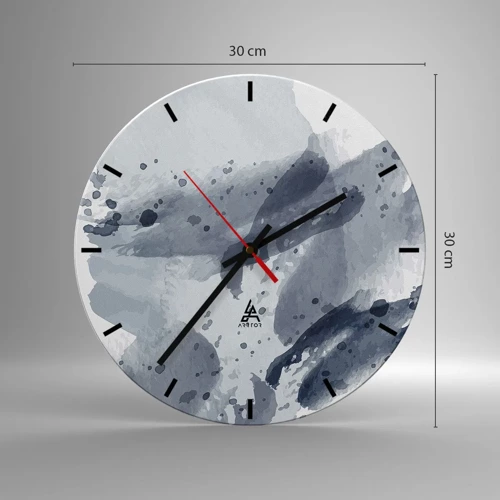 Wall clock - Clock on glass - Study in Nature of Water - 30x30 cm