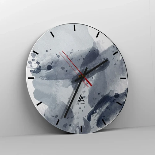 Wall clock - Clock on glass - Study in Nature of Water - 30x30 cm