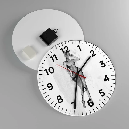 Wall clock - Clock on glass - Study of Ideal of Feminity - 30x30 cm