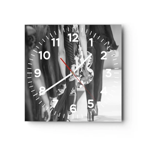 Wall clock - Clock on glass - Stylish Parade - 30x30 cm