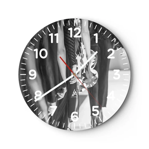 Wall clock - Clock on glass - Stylish Parade - 30x30 cm