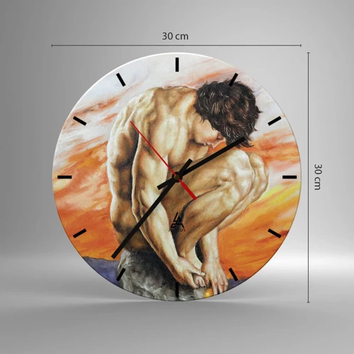 Wall clock - Clock on glass - Submerged in Himself - 30x30 cm