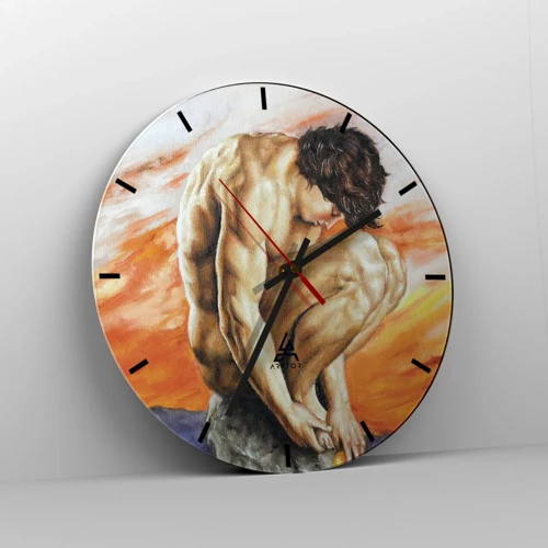 Wall clock - Clock on glass - Submerged in Himself - 30x30 cm