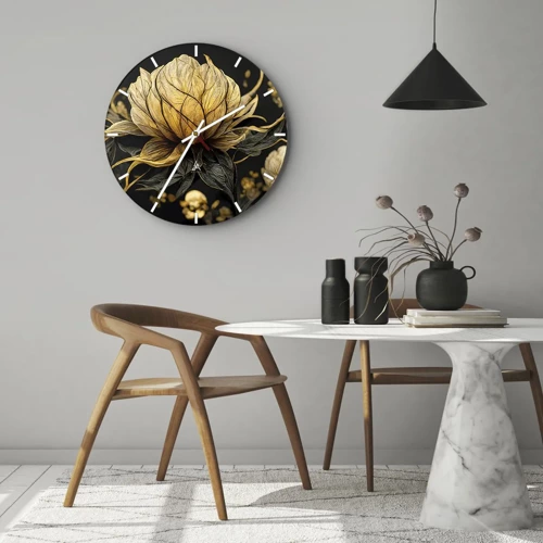 Wall clock - Clock on glass - Subtle Fragility - 30x30 cm