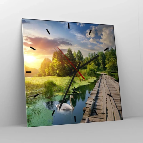 Wall clock - Clock on glass - Summer Everywhere - 30x30 cm