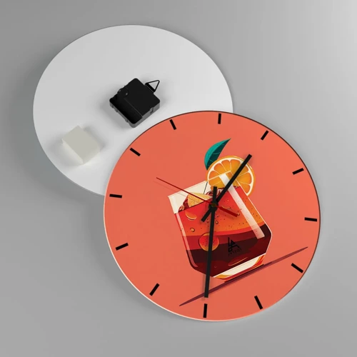 Wall clock - Clock on glass - Summer Refreshment - 30x30 cm