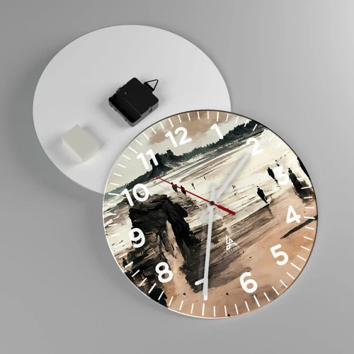 Wall clock - Clock on glass - Summoned - 30x30 cm
