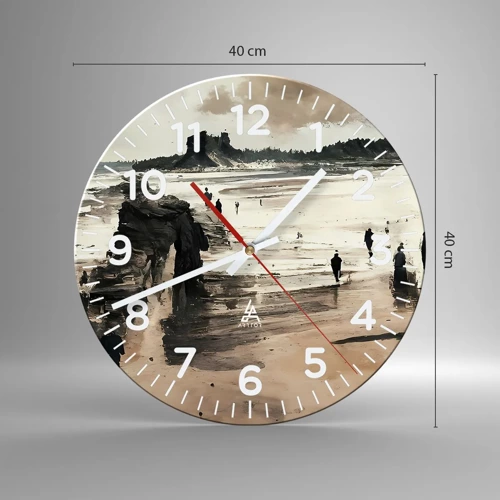 Wall clock - Clock on glass - Summoned - 40x40 cm