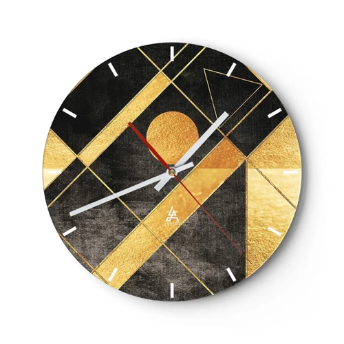 Wall clock - Clock on glass - Sun of the Desert - 30x30 cm