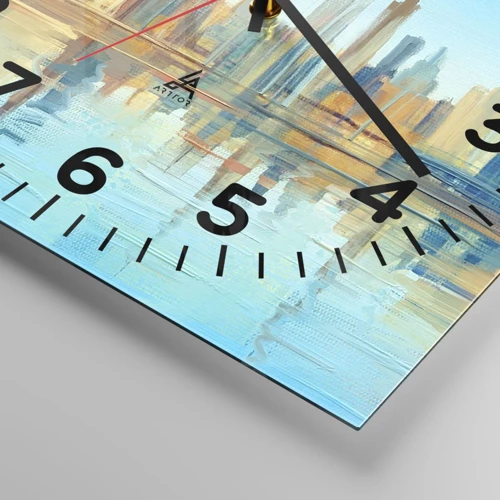 Wall clock - Clock on glass - Sunny Metropolis - 30x30 cm