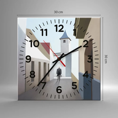 Wall clock - Clock on glass - Sunny Walk - 30x30 cm