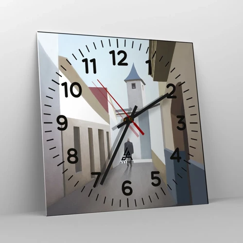 Wall clock - Clock on glass - Sunny Walk - 30x30 cm